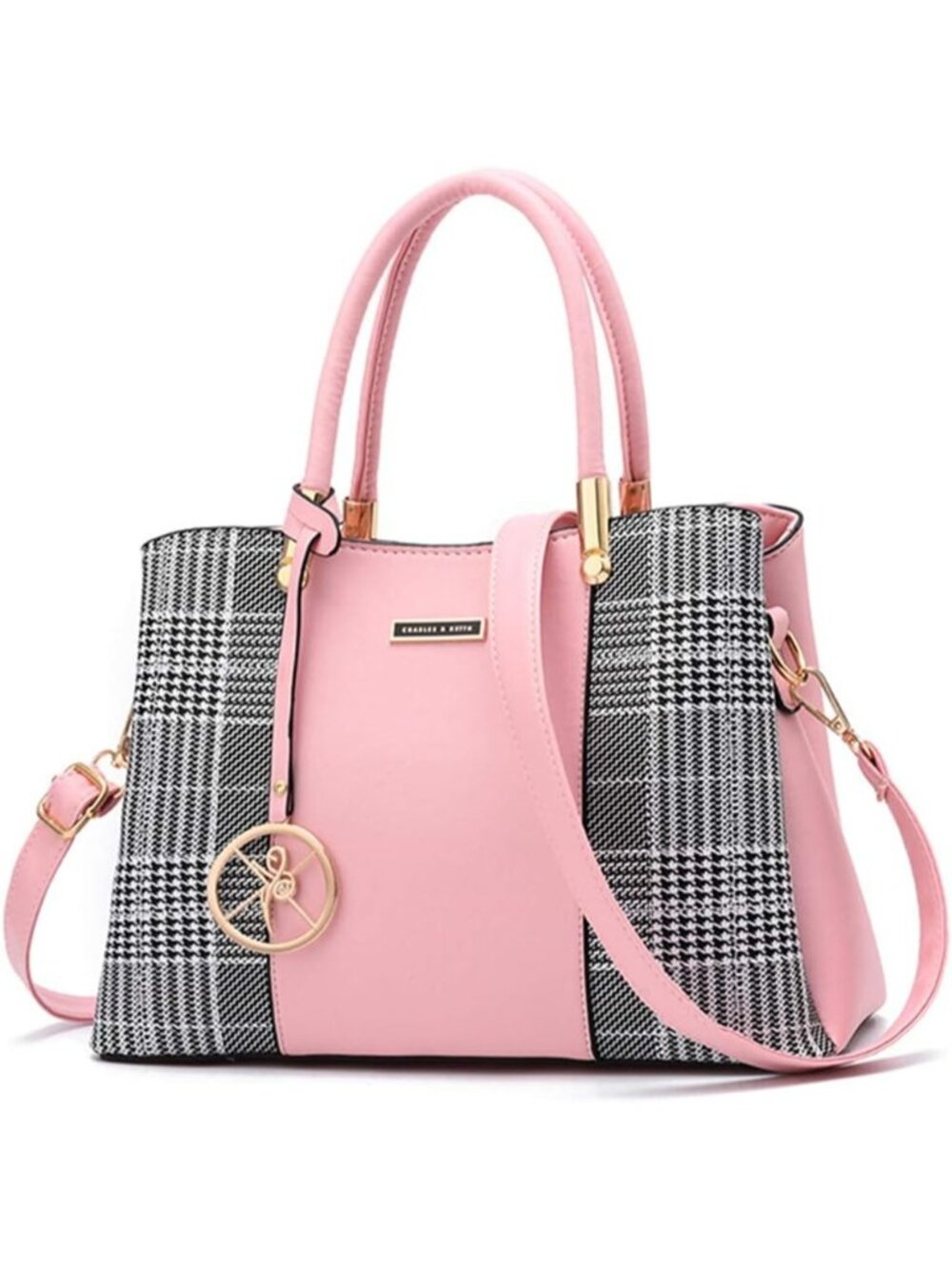 〽️Women's Light Pink Top Handle Satchel Messenger Tote Shoulder Purses Handbags